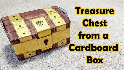 how to make a steel treasure chest money box|treasure chest from cardboard box.